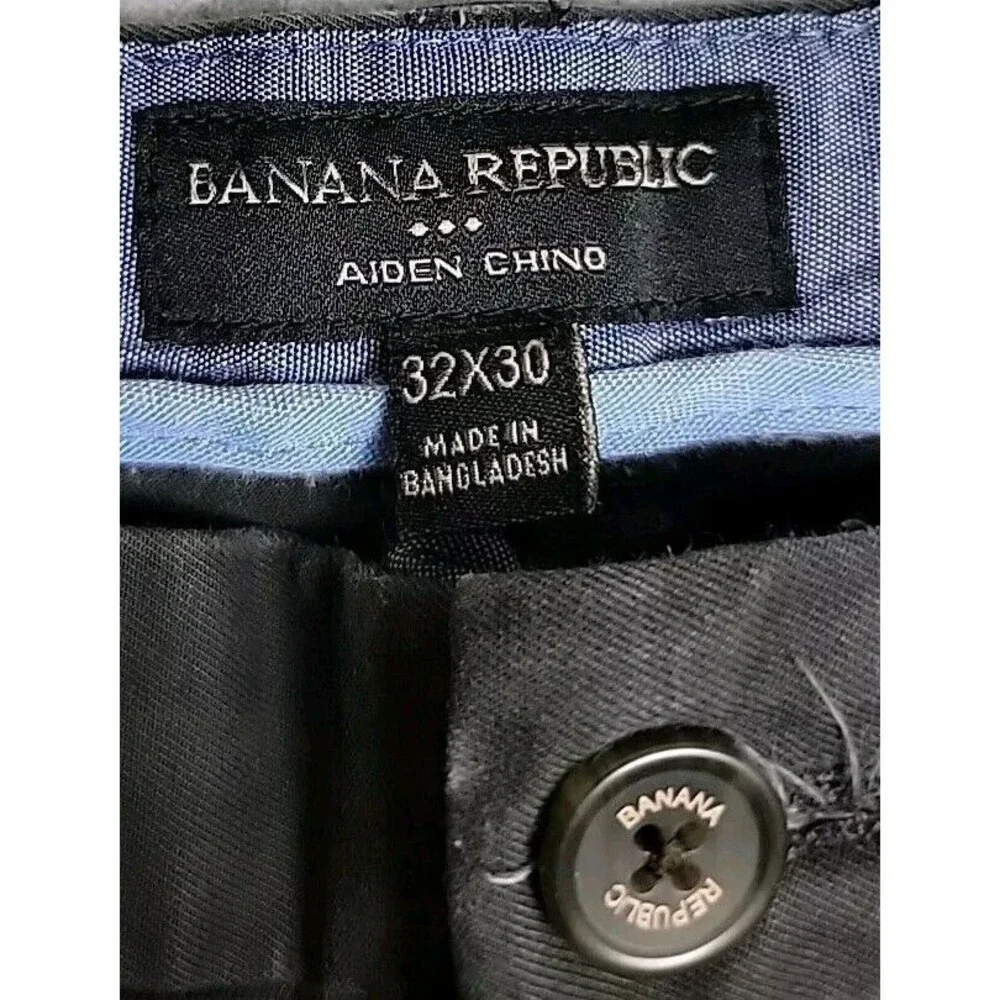 Banana Republic‎ Pants Mens 30x30 Rapid Chinos Charcoal Gray Flat Stretch Preppy
